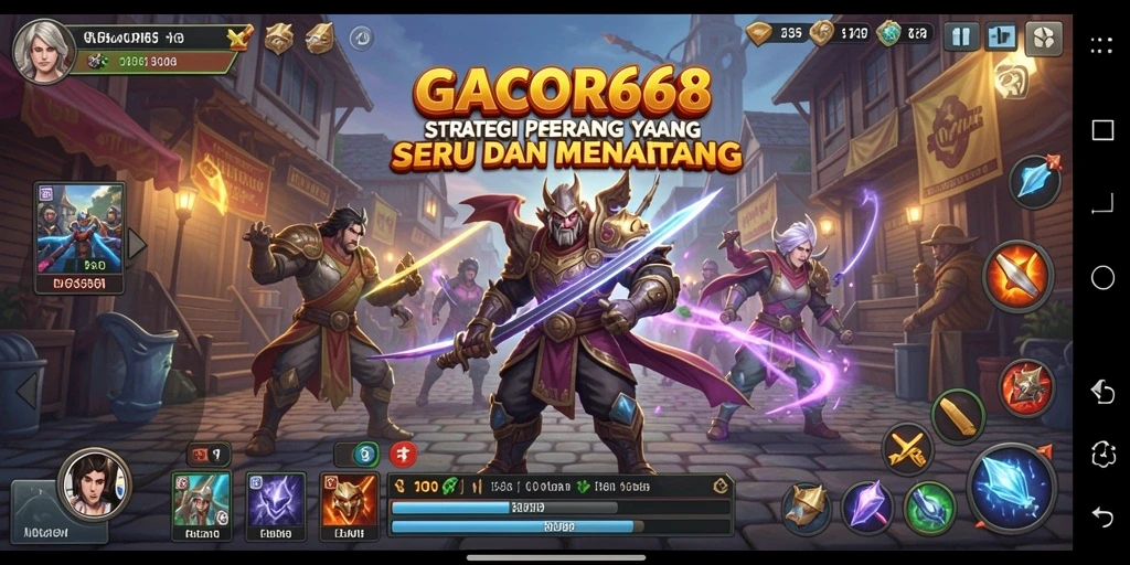 Tangkapan layar gameplay GACOR668 dengan pertempuran strategi yang seru.