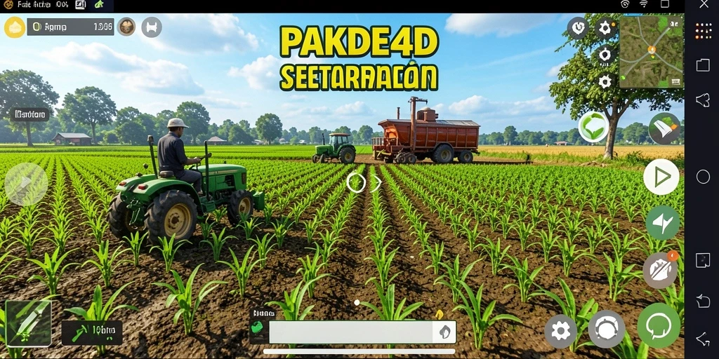 Tampilan gameplay <strong>PAKDE4D</strong> yang menunjukkan aktivitas bertani yang seru.
