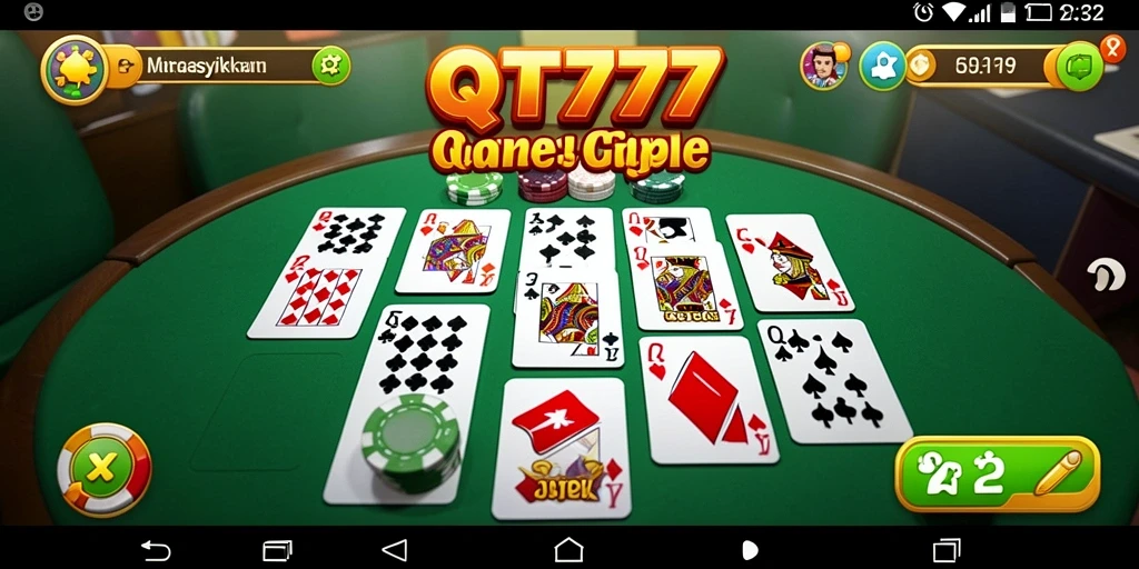 Screenshot gameplay QT777 yang menunjukkan keseruan bermain Gaple.
