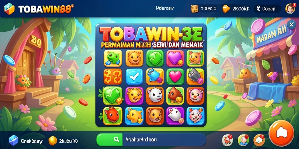 Tampilan gameplay TOBAWIN88 yang seru dan penuh warna.