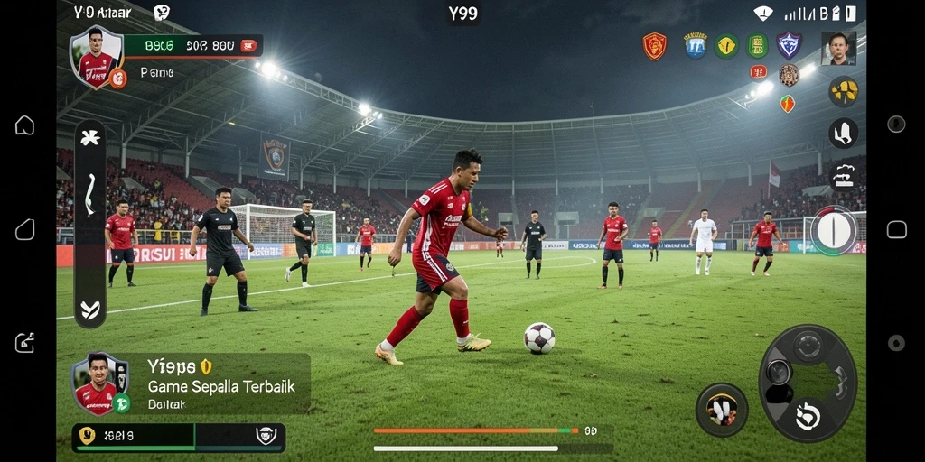 Tampilan gameplay Y89 yang mendebarkan saat pertandingan sepak bola.